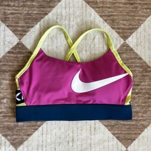 Pink & Yellow Nike Pro Sports Bra